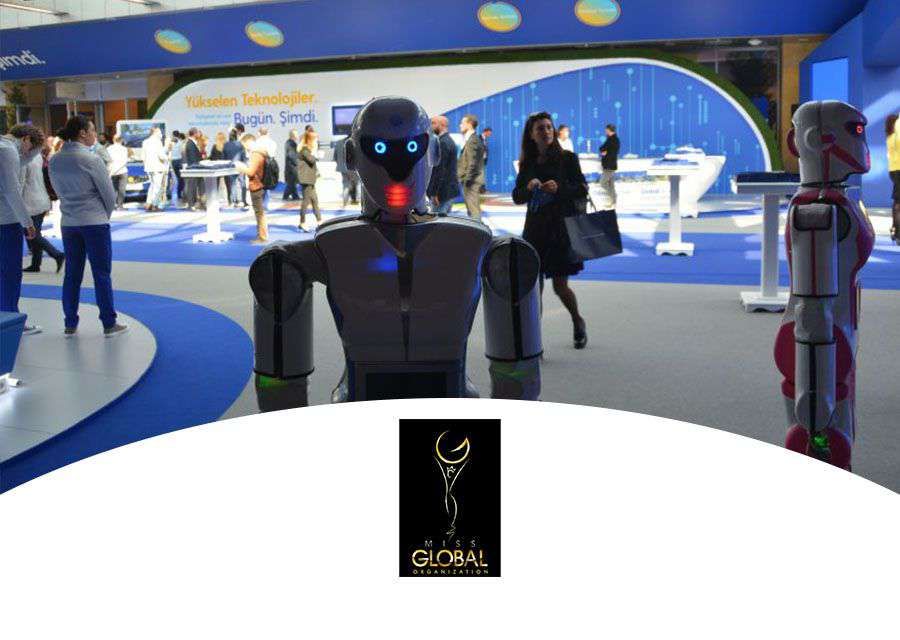 HUMANOID ROBOTS AT THE MISS GLOBAL EURASIA STARS BEAUTY CONTEST
